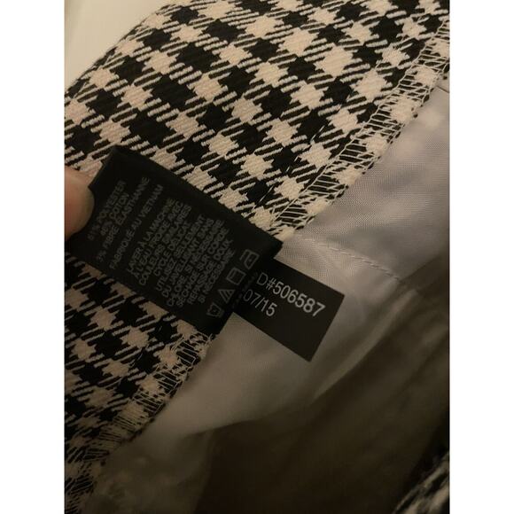 Express Pants Women's 0 Mid Rise Columnist Stretch Gingham Straight Leg Trousers - Picture 6 of 7